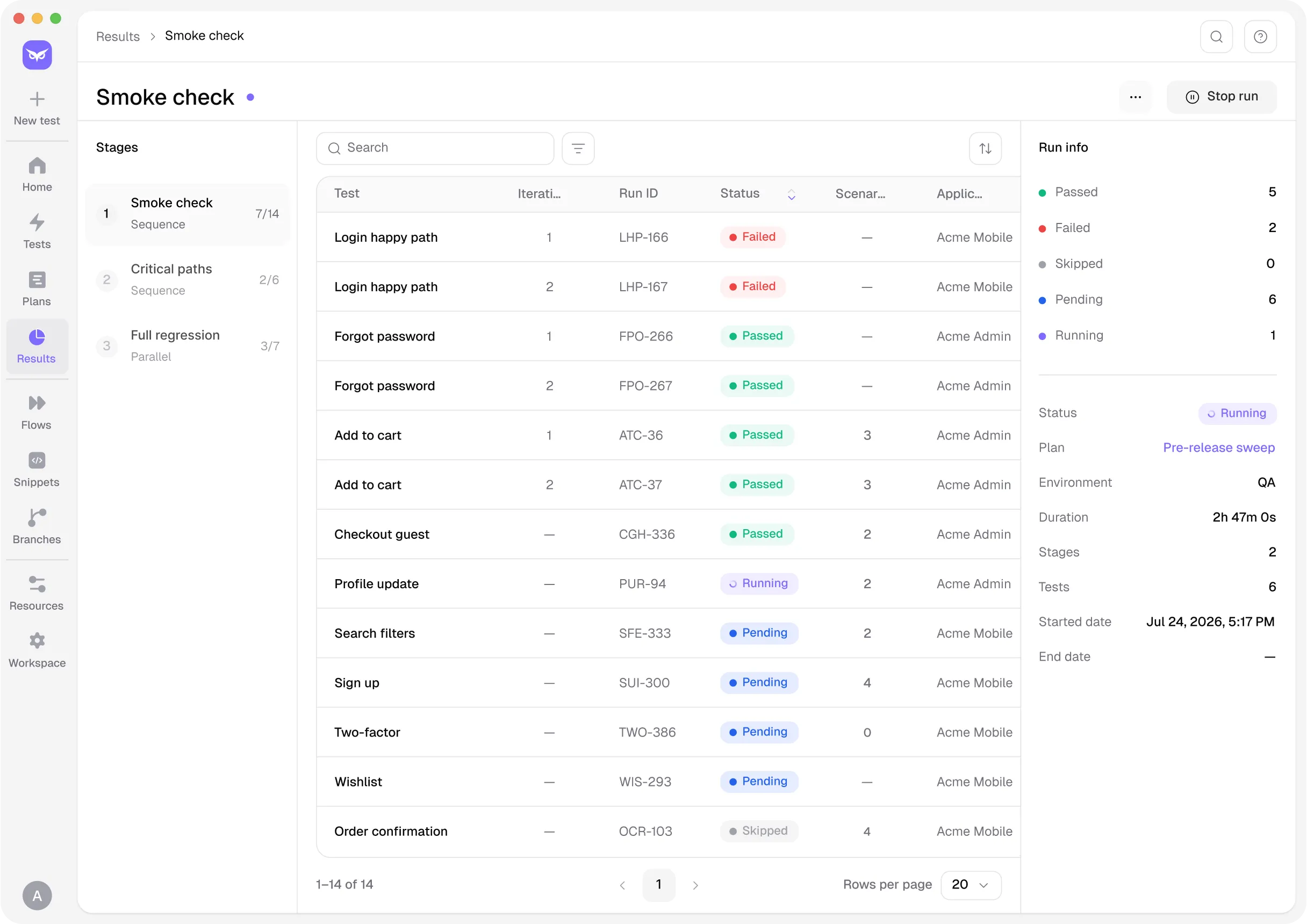 CSV export