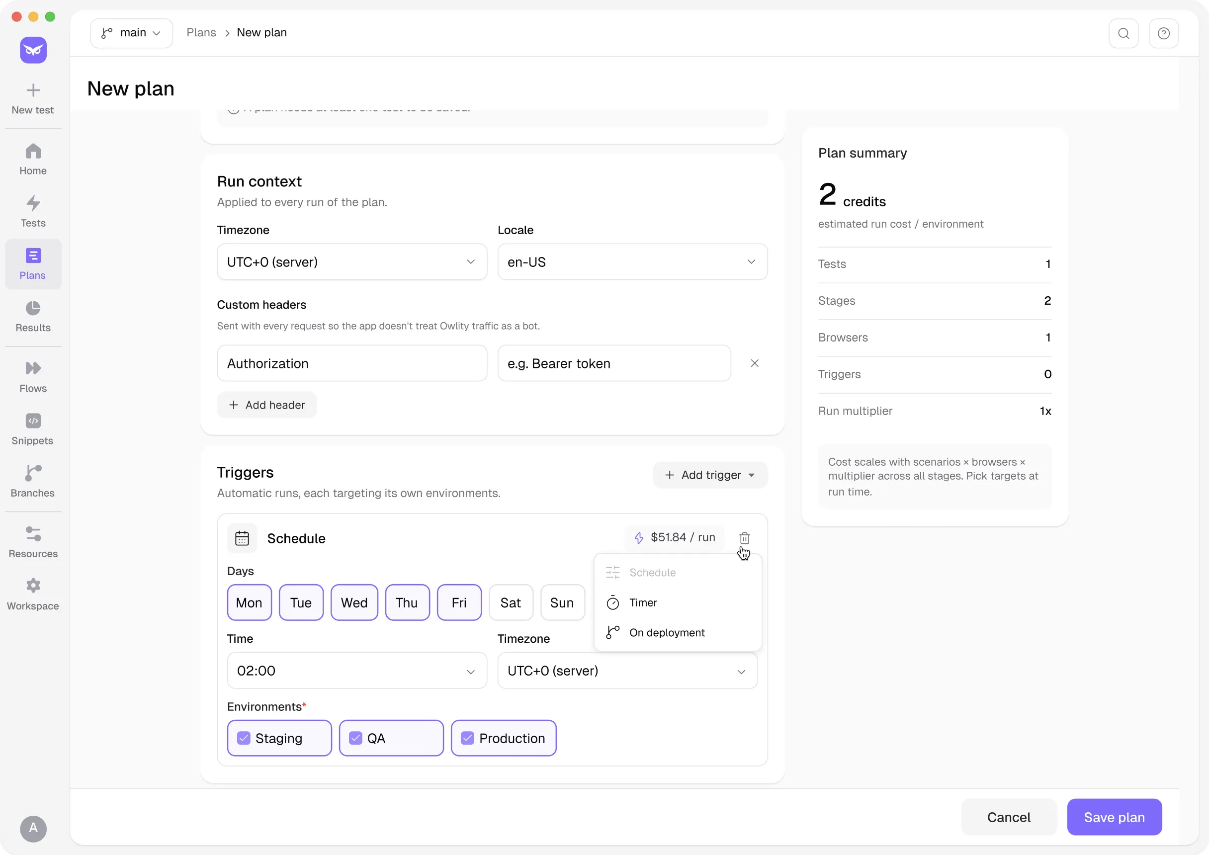 Triggers & scheduling
